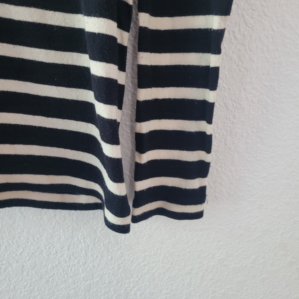 J. Crew Striped Oversized Black and Beige Turtleneck Sz XXS Classic Preppy Fall - Picture 4 of 4